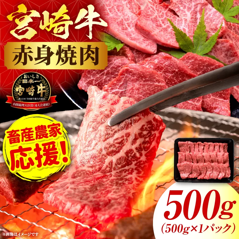 「畜産農家応援」宮崎牛赤身(ウデorモモ) 焼肉 【500g】 2026年7月発送予定