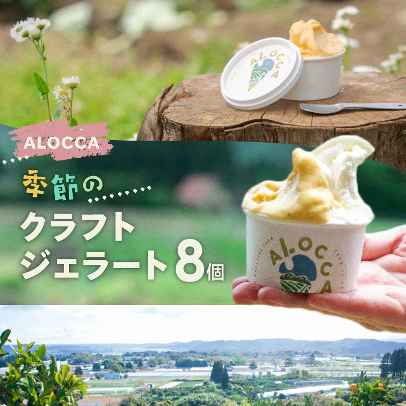 日時指定可能◎オーガニックタウン綾町から届く、季節のクラフトジェラート〈8個セット〉_A0093-001