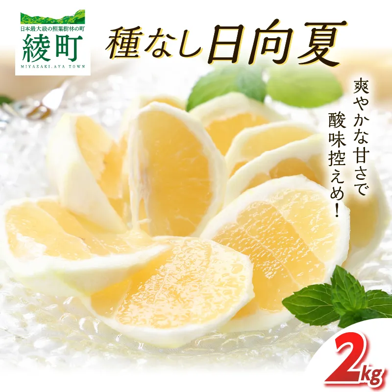 先行受付 初春の旬 日向夏 種なし 2kg ［H20］ 果物 フルーツ くだもの 2027年 柑橘 みかん 国産 フルーツサンド ジュース おやつ スイーツ デザート ジャム さわやかな甘み おすすめ ギフト 贈り物 贈答 ご褒美 おすそ分け お返し 宮崎県 綾町 送料無料_A0113-012