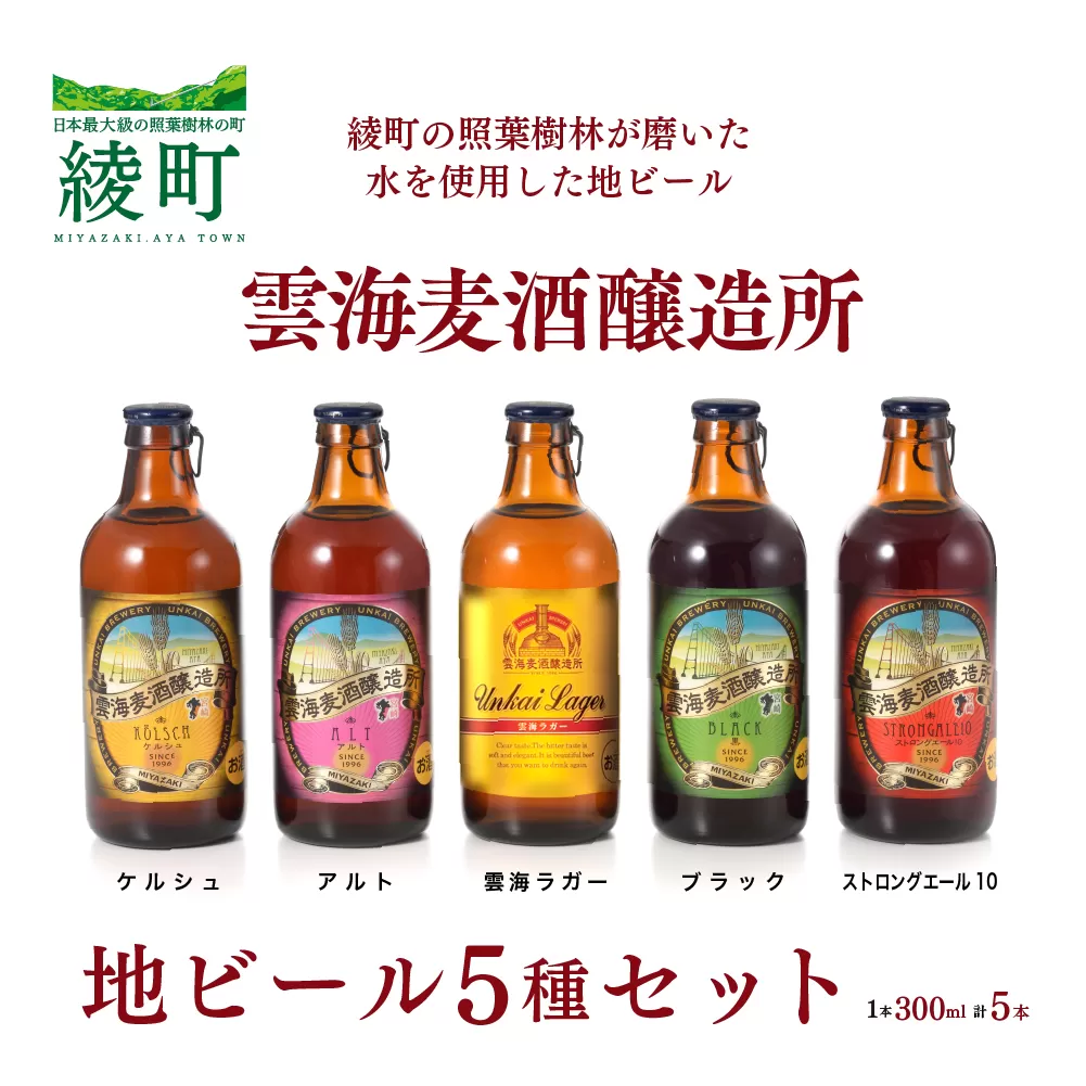 雲海麦酒醸造所 地ビール 5種 飲み比べ 5本 セット
