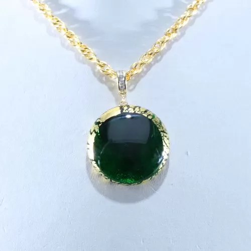 アクセサリー 金彩ペンダント（カラー：グリーン）