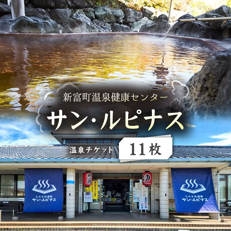 源泉掛け流し 天然温泉［サン・ルピナス］温泉チケット11枚 新富町温泉健康センター 入浴券 無期限 温泉利用券【C454】