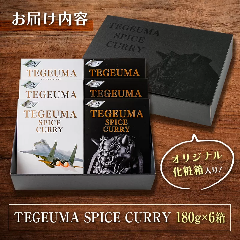 グルテンフリー 無水チキンカレー TEGEUMA SPICE CURRY（テゲうまスパイスカレー）180g×6箱【B595】