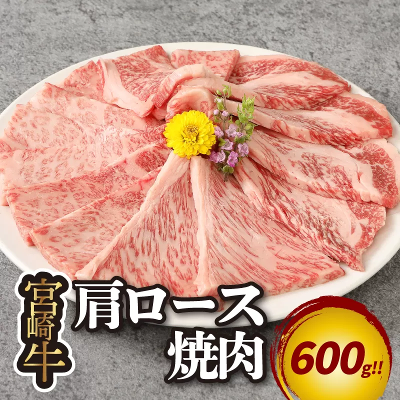 宮崎牛 肩ロース焼肉600ｇ  K18_0037_5