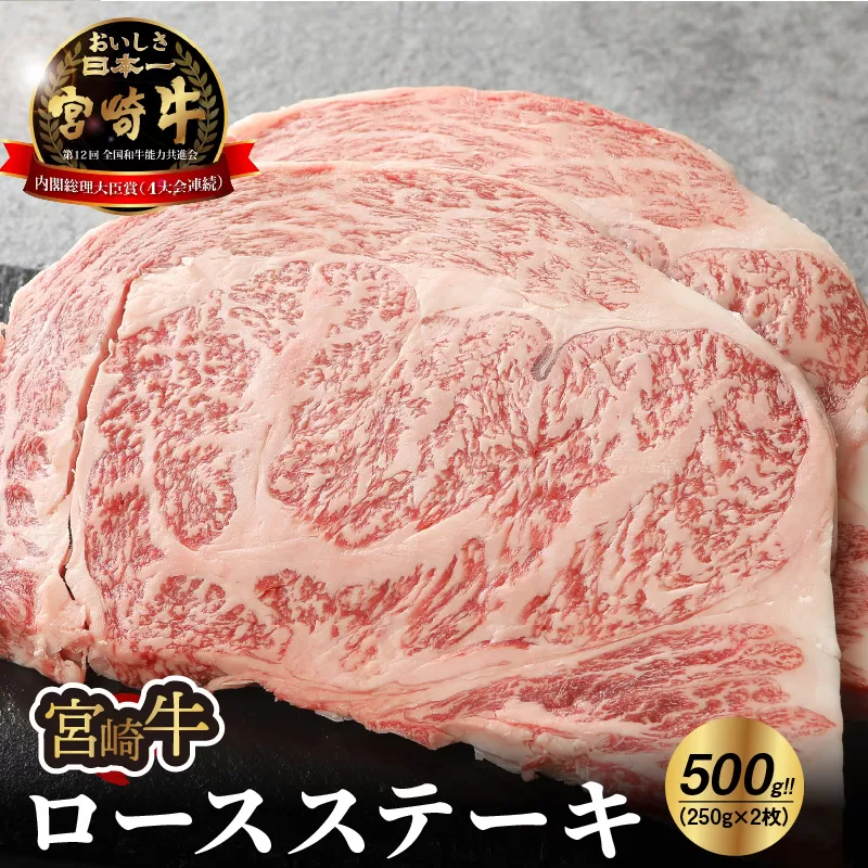 宮崎牛 ロースステーキ500g   K18_0010_6