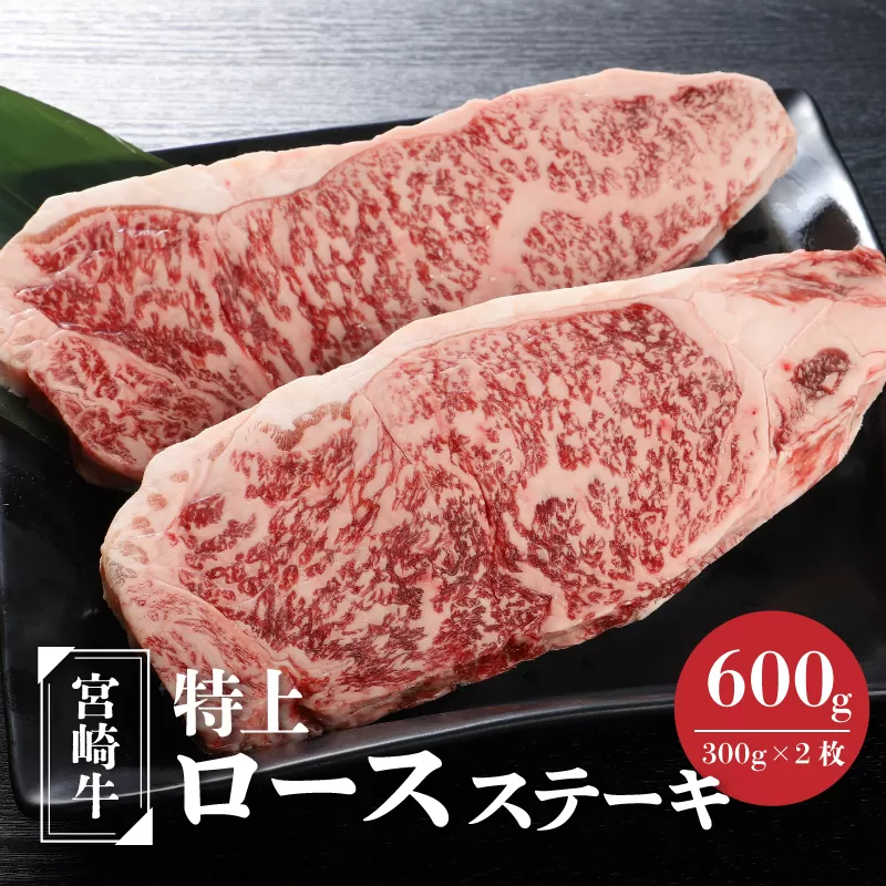  宮崎牛 特上ロースステーキ A4等級以上 600g(300g×2枚)  K16_0009_2