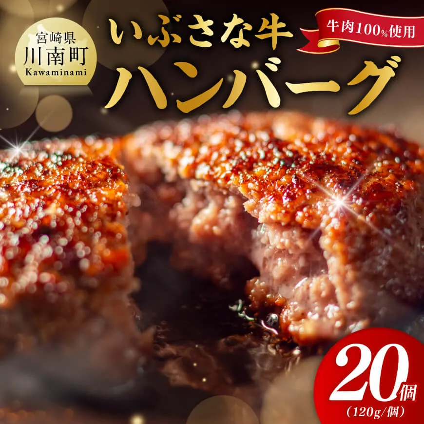 いぶさな牛ハンバーグ 20個 宮崎県産 牛 ハンバーグ 黒毛和牛