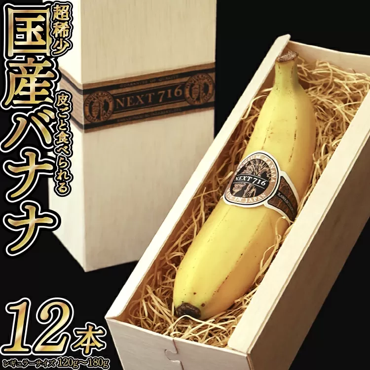 国産バナナNEXT716 「12本」 レギュラーサイズ 国産 バナナ 無農薬 フルーツ 果物 デザート 朝食 スムージー 川南町