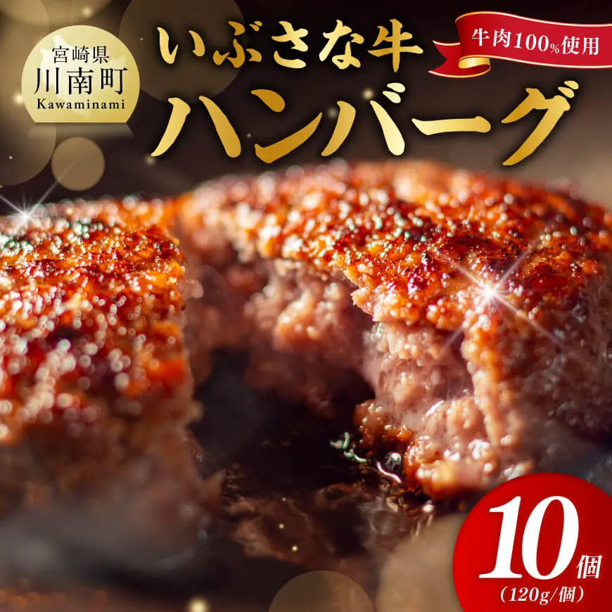 いぶさな牛ハンバーグ 10個 宮崎県産 牛 ハンバーグ 黒毛和牛