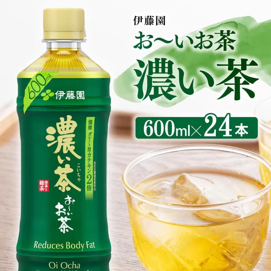 お〜いお茶 濃い茶600ml×24本 PET 飲料類お茶 ソフトドリンクお茶 お茶 ペットボトルお茶 長期保存お茶 備蓄お茶 送料無料お茶 宮崎県川南町