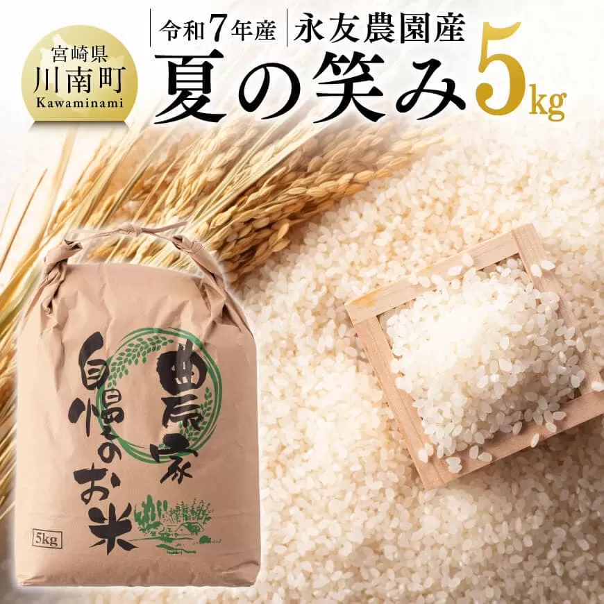 【令和7年産】永友農園産「夏の笑み」5kg  2025年産 米 お米 白米 精米 国産 宮崎県産 国産米 
