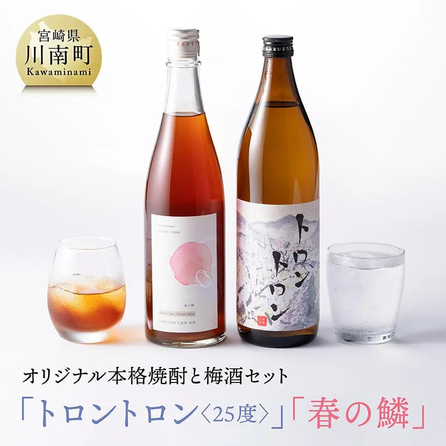 オリジナル本格焼酎「トロントロン(25度)」と梅酒「春の鱗」のセット【 お酒 アルコール 酒 焼酎 】