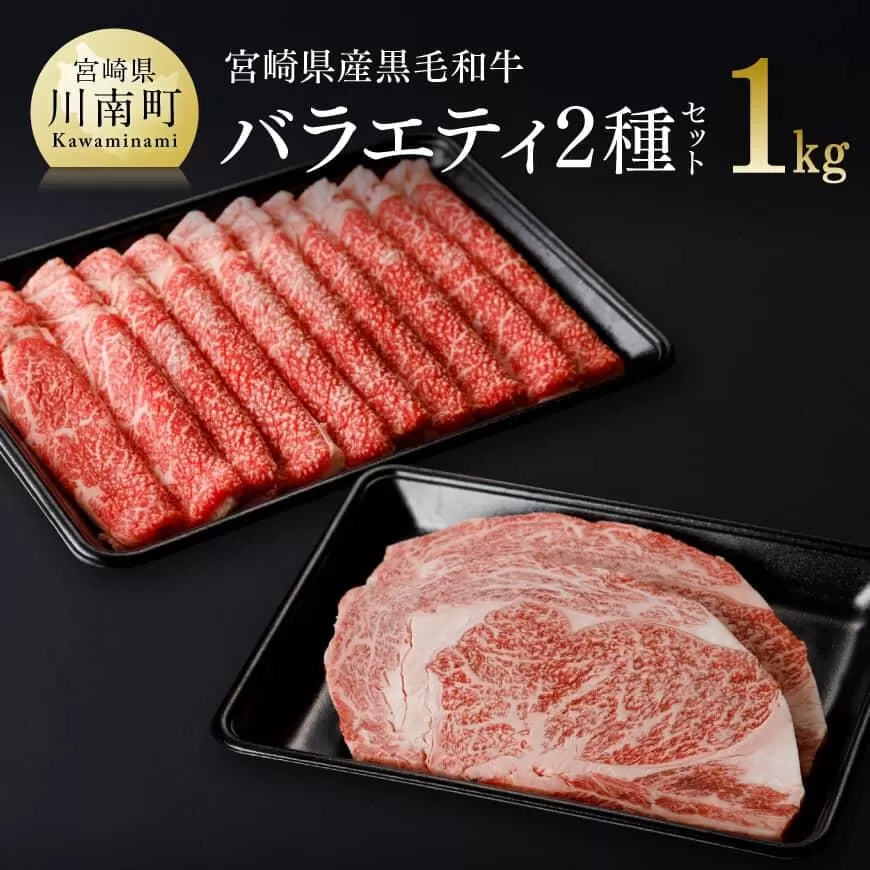 宮崎県産黒毛和牛バラエティ2種セット 肉 牛肉 国産 黒毛和牛 ミヤチク すき焼き しゃぶしゃぶ ステーキ