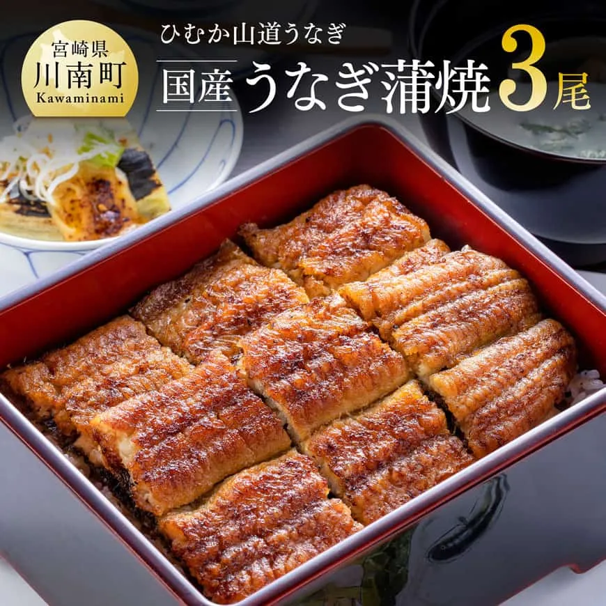 【名店の味！宮崎県産鰻】 ひむか山道うなぎ蒲焼３尾分（390ｇ以上） うなぎ 魚介類 鰻 惣菜 うなぎかば焼き
