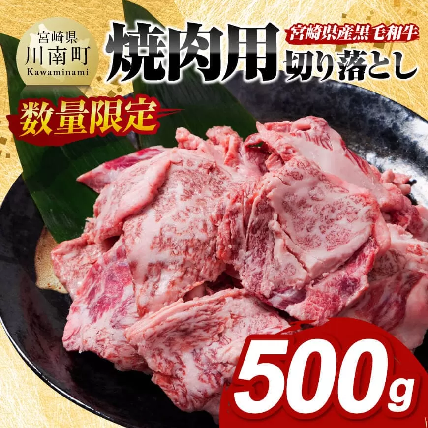 【数量限定】宮崎県産黒毛和牛　焼肉用切り落とし500g  牛肉 国産 宮崎県産 宮崎牛 BBQ 