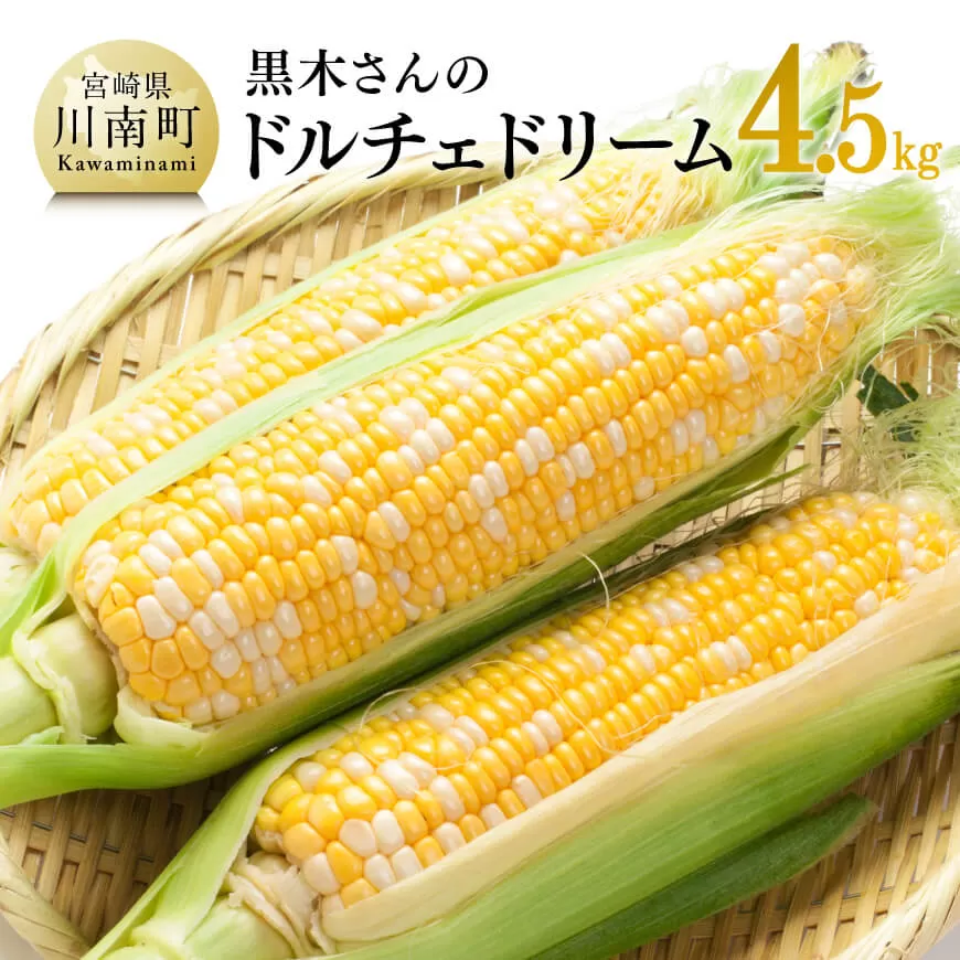 【令和7年発送】宮崎県産とうもろこし　黒木さんのスイートコーン「ドルチェドリーム」4.5kg 数量限定 季節限定 産地直送 とうもろこし コーン とうきび 野菜
