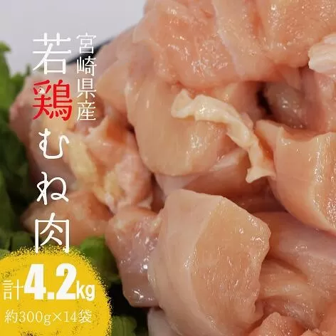 [令和7年7月発送]宮崎県産 若鶏 むね肉 4.2kg 鶏肉 むね肉 肉 小分け 鶏ハム チキン南蛮 国産 九州産 宮崎県産 ヘルシー 送料無料