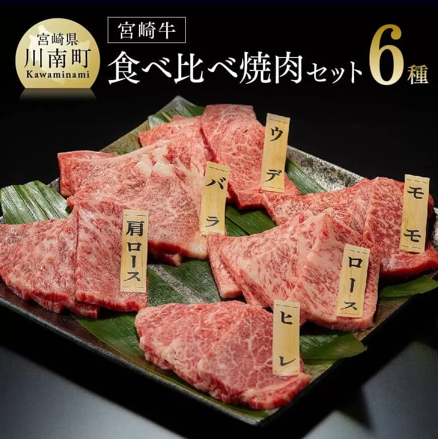 宮崎牛 焼肉 ６種食べ比べセット 600g 4大会連続日本一 肉 牛肉 国産 黒毛和牛 肉質等級4等級以上 4等級 5等級 ミヤチク BBQ バーベキュー