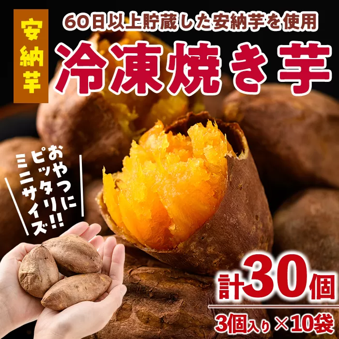 おやつ芋 安納芋 冷凍 焼き芋(計30個・3個入り×10袋) 焼芋 やきいも さつまいも さつま芋 レンジ 安納芋 小分け おやつ 【YO-11】【株式会社陽】