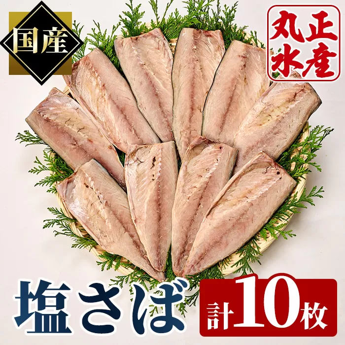 特大塩さば(10枚) 鯖 サバ 焼き魚 簡単 時短 おかず お弁当 国産 冷凍 宮崎県 門川町【AW-35】【丸正水産】
