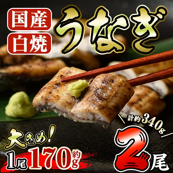 国産 うなぎ 白焼き (約170g×2尾) 国産 鰻 ウナギ 小分け 真空包装 真空パック 【AW-19】【丸正水産】