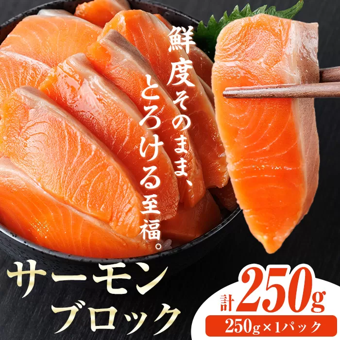 生食用 サーモン ブロック(250g×1P) 鮭 小分け 真空 パック 冷凍 刺身 シャケ サケ 魚 魚介 【AW-97】【丸正水産】