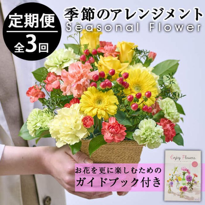 定期便・3回(連続)＞季節のお楽しみフラワーアレンジメント(縦