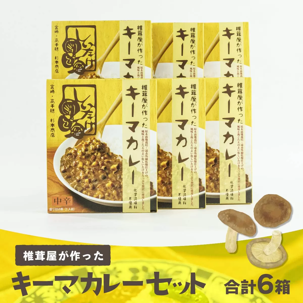 キーマカレー6箱セット中辛 カレー キーマカレー 椎茸 椎茸入り レトルト レトルトカレー カレーライス 簡単調理 惣菜 お惣菜 おかず グルメ お取り寄せ お取り寄せグルメ おすすめ 贈答 贈り物 ギフト 高千穂町産 国産 宮崎県 高千穂町  _Tk005-018
