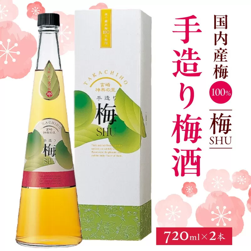 手造り梅酒 14% 720ml×2本セット 梅酒 酒 アルコール 梅酒セット セット 詰め合わせ ロック ストレート 贈答 贈答用 ギフト プレゼント お祝い 祝い 内祝い 記念日 誕生日 お取り寄せ グルメ 家飲み 宅飲み 飲み会 国産 宮崎県 高千穂町 _Tk007-028
