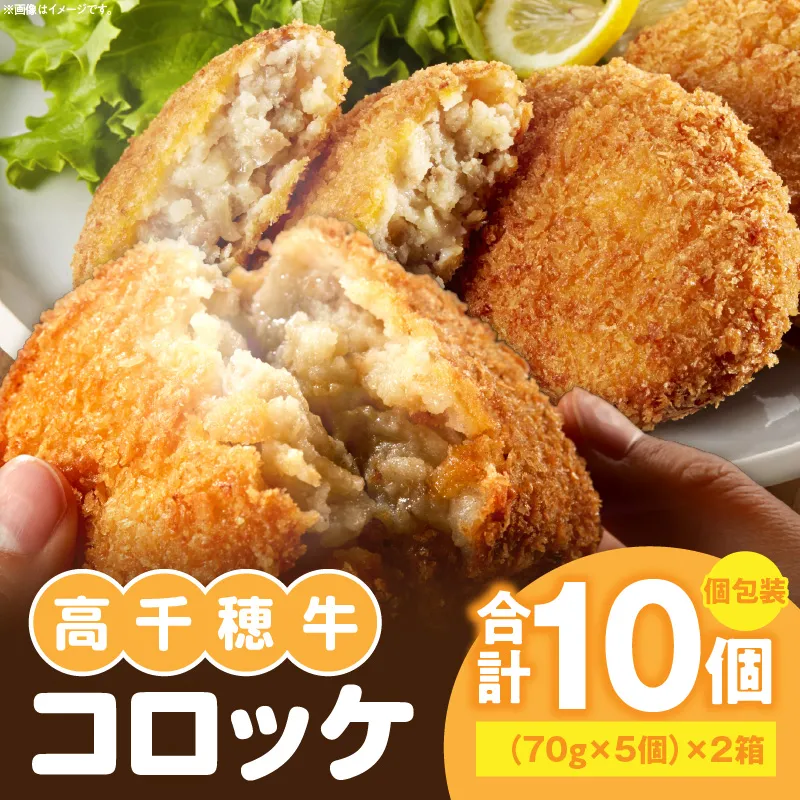 高千穂牛コロッケ 5個×2箱 肉 牛肉 高千穂牛 ブランド牛 コロッケ 包装 真空包装 自慢の味付け 美味しい 冷凍保管 宮崎県 高千穂町 _Tk020-010