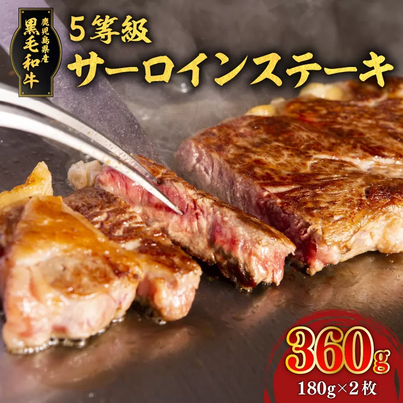 鹿児島県産黒毛和牛5等級サーロイン2枚入り360g