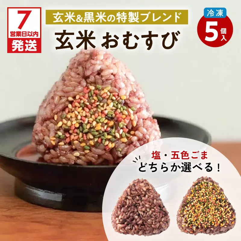 2種から選べる！冷凍玄米おむすび 5個入り (1)塩