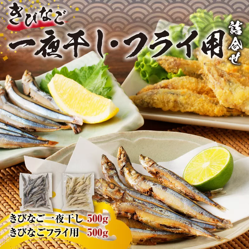 【津曲商店】きびなご一夜干し、フライ用詰合せ 1kg
