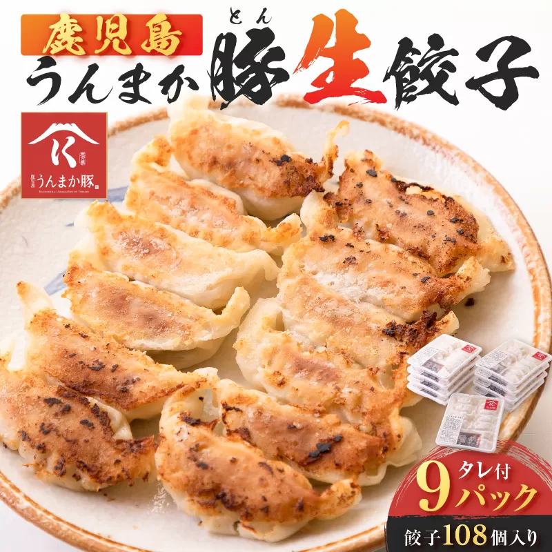 鹿児島うんまか豚生餃子9パック（餃子108個入り・タレ付）