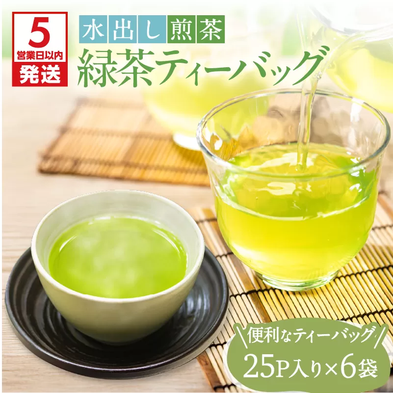 【5営業日以内に発送】【期間限定】水出し煎茶 緑茶ティーバッグ 6袋