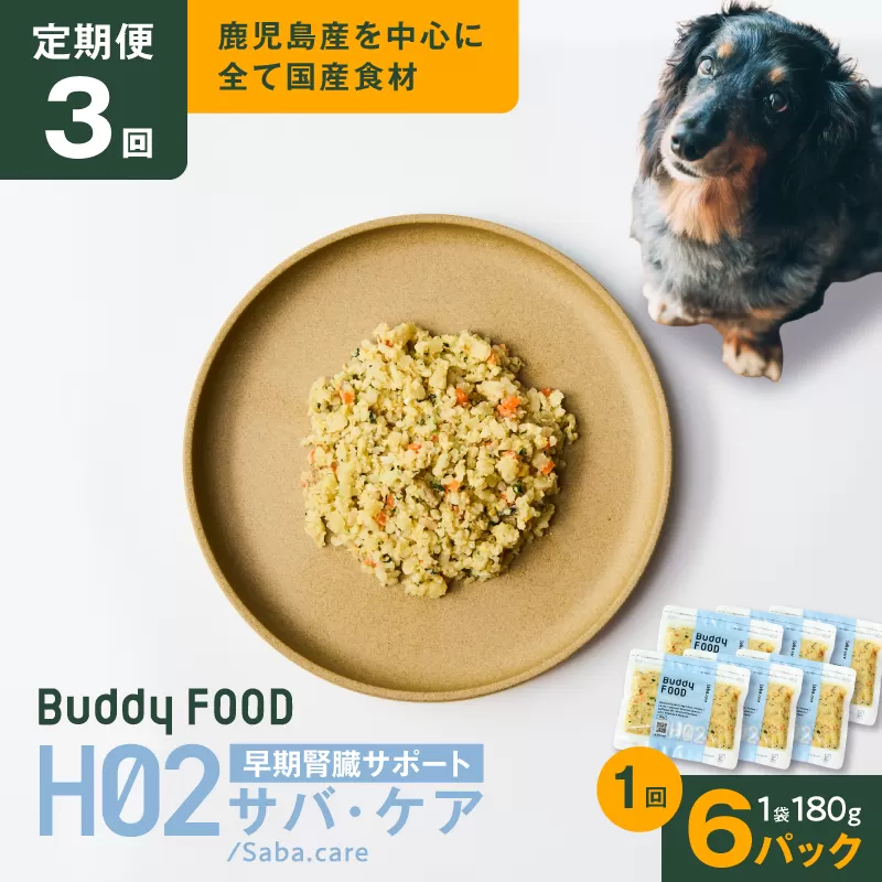 【全3回定期便】Buddy FOOD ヘルスケアプラス 早期腎臓サポートサバ・ケア×6パック