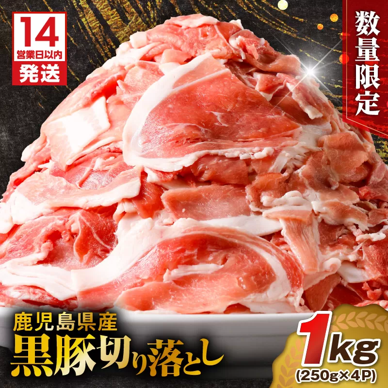 【14営業日以内に発送】 【数量限定】鹿児島県産 黒豚切り落とし 1kg