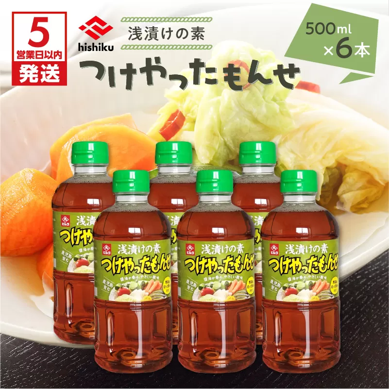 【5営業日以内に発送】ヒシク藤安醸造　浅漬けの素　つけやったもんせ　500ml×6本セット