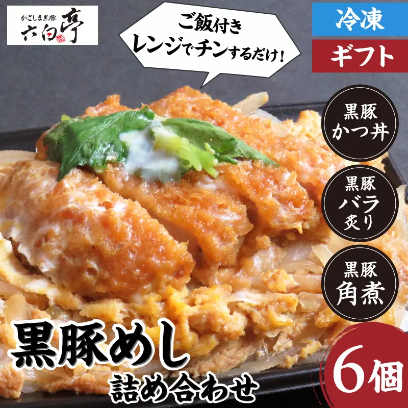 【かごしま黒豚 六白亭】黒豚めし詰合せ　6個