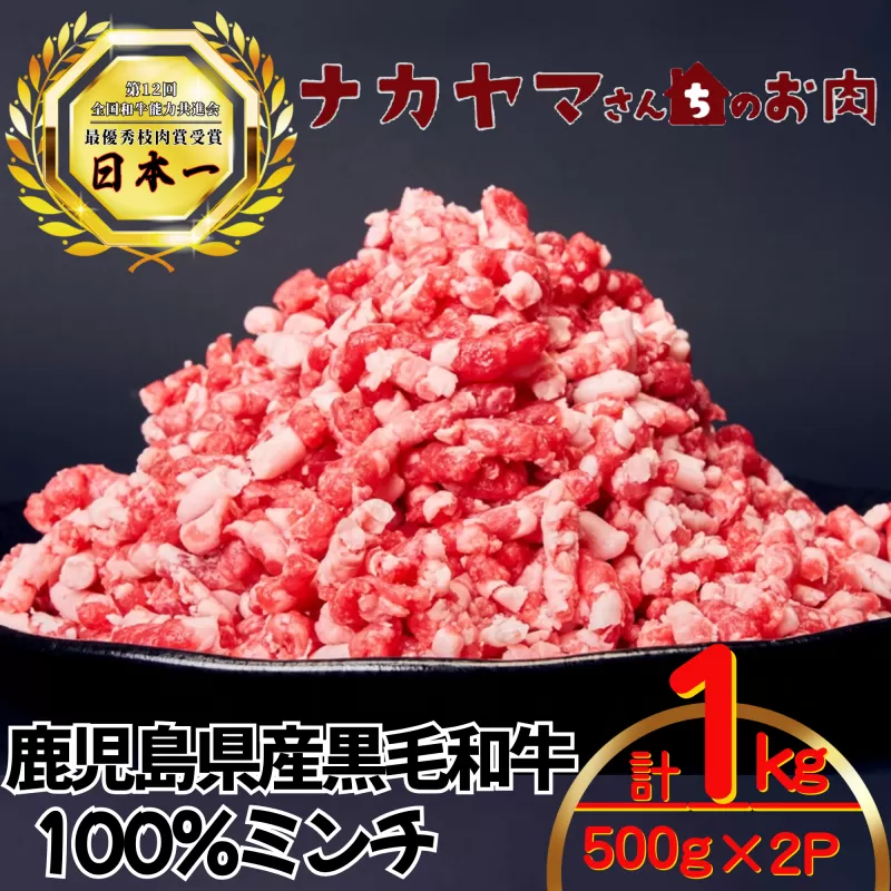 2534 【ナカヤマさんちのお肉】和牛100%ミンチ1kg（500g×2袋）