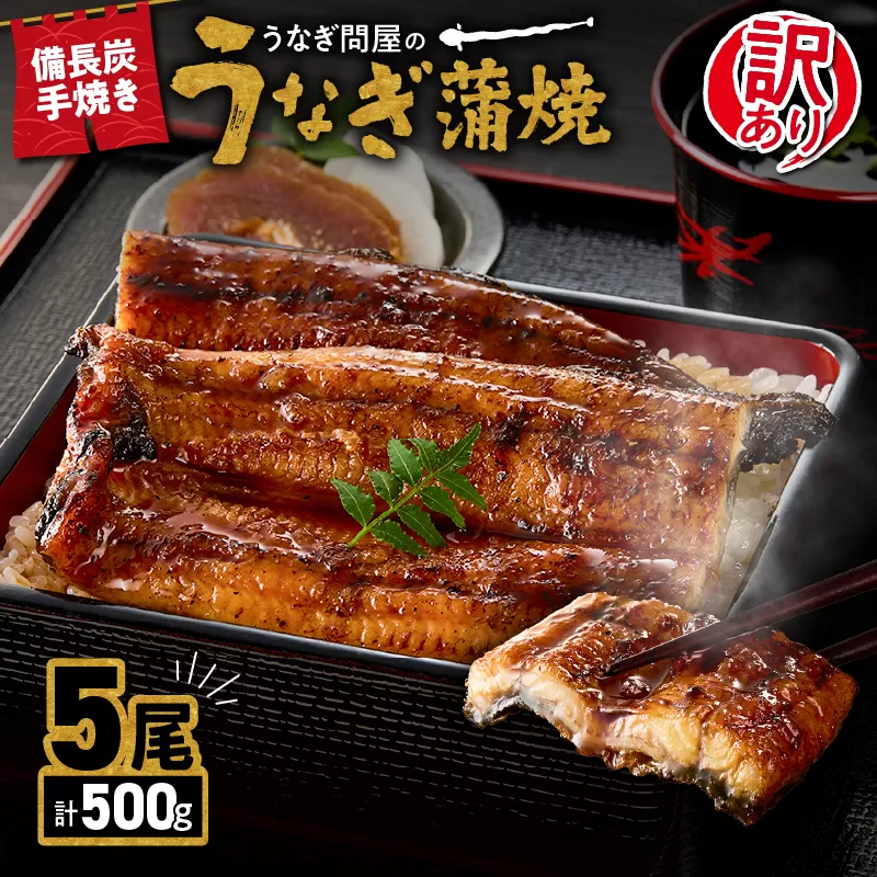 2424 【期間限定】訳あり 備長炭手焼き うなぎ蒲焼 5尾 500g
