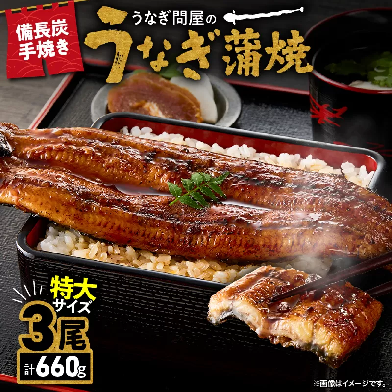 【期間限定】1745-1 うなぎ問屋の 備長炭手焼 うなぎ蒲焼 特大3尾660g