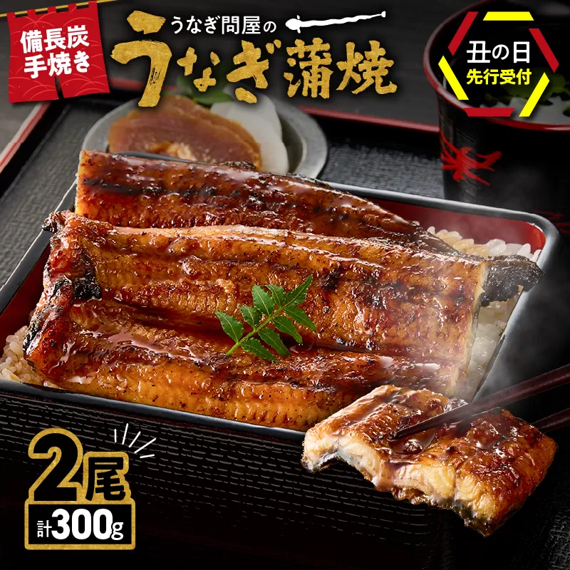 1772-3B 【土用の丑の日予約】うなぎ問屋の 備長炭手焼 うなぎ蒲焼2尾（300g）
