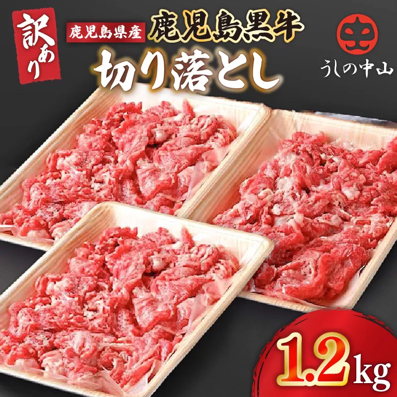 2872 [訳あり]うしの中山 黒毛和牛 切り落とし 1.2kg