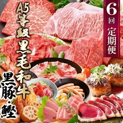定期便(1年で6回)枕崎お楽しみ便(黒毛和牛・黒豚・かつおetc) GG-6002 【1166744】