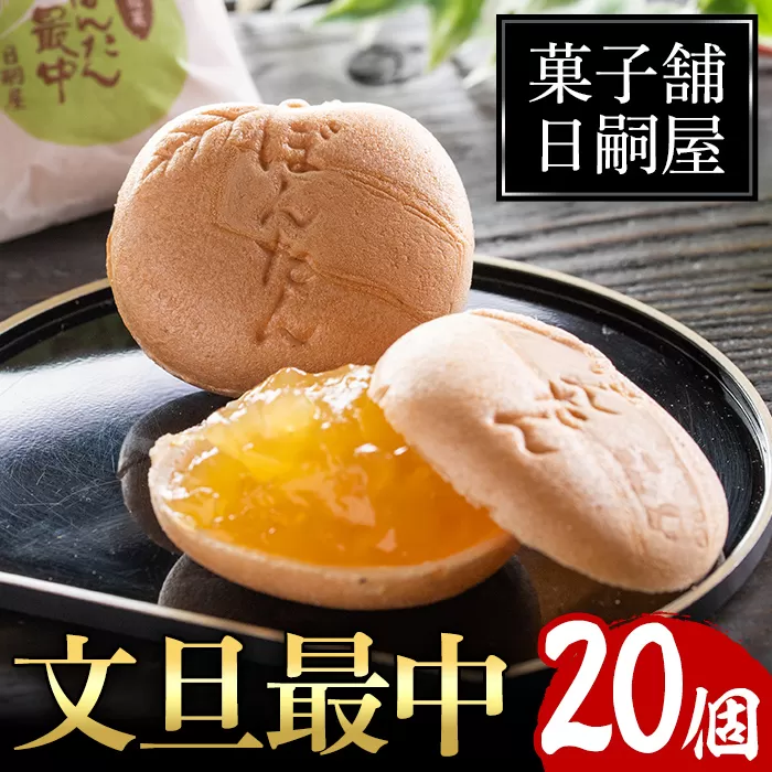 文旦最中(20個)お菓子 和菓子 ボンタン お茶請け おやつ【菓子舗日嗣屋】a-12-72-z