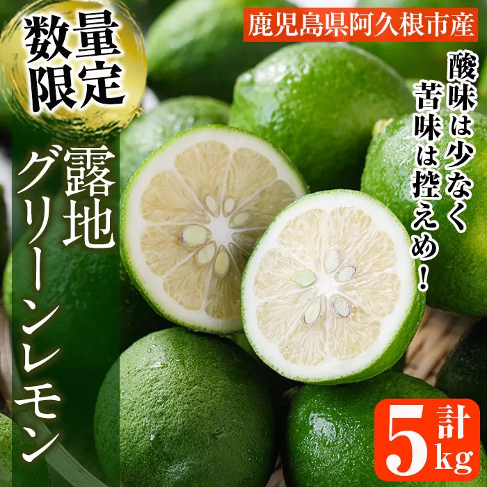 数量限定!露地マイヤーグリーンレモン(5kg) 国産 檸檬 グリーンレモン 果実 果物 フルーツ 柑橘 デザート【桐野柑橘株式会社】akn070-17