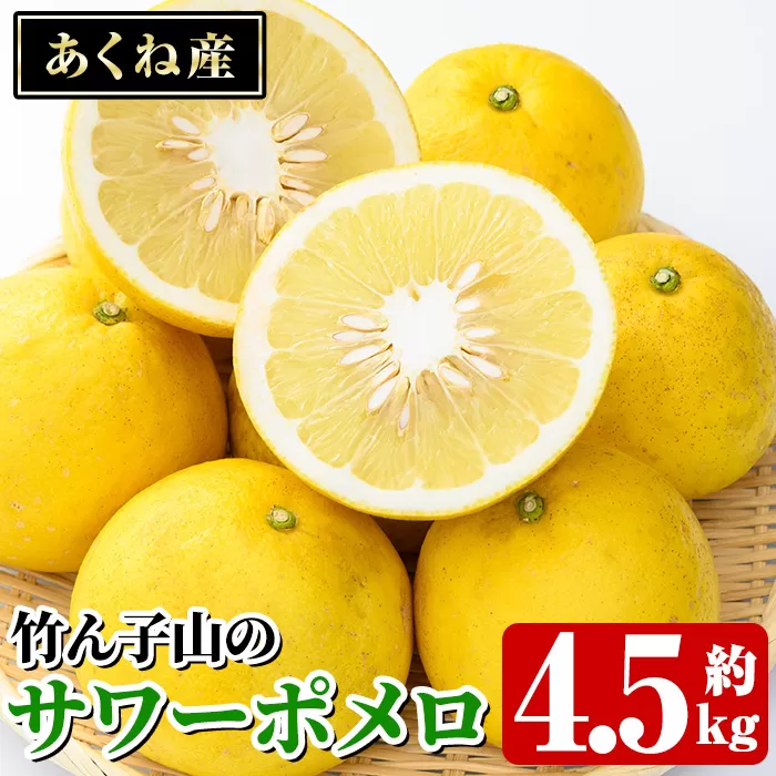 竹ん子山のサワーポメロ(約4.5kg) 国産 鹿児島県産 阿久根産 柑橘 果物 フルーツ 果実 期間限定 【竹ん子山】akn097-12