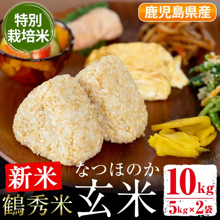 i194 ≪先行予約受付中！2024年9月中旬〜10月中旬の間に発送予定≫＜数量限定・新米＞ 鶴秀米なつほのか 玄米(5kg×2袋・10kg) 特別栽培米 米 玄米 お米 10kg 国産 なつほのか 新米 おにぎり ごはん 【鶴秀】
