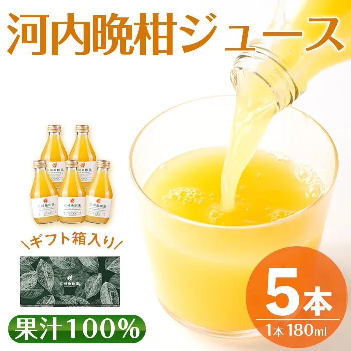 i990-A 河内晩柑ジュース(180ml×5本)【江崎果樹園】